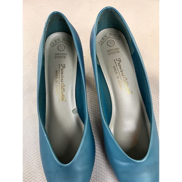Vintage 1990’s Talons Premier Collections‎ Flex Sole Blue Heels Sz 7.5 - Picture 2 of 13